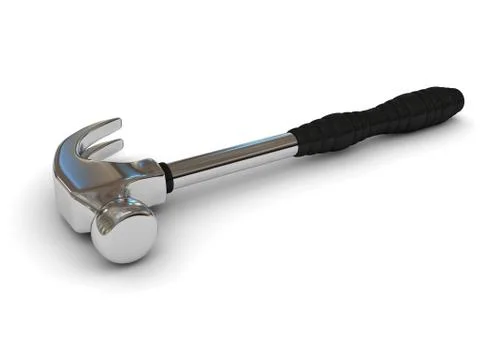 Iron hammer over white background Stock Illustration
