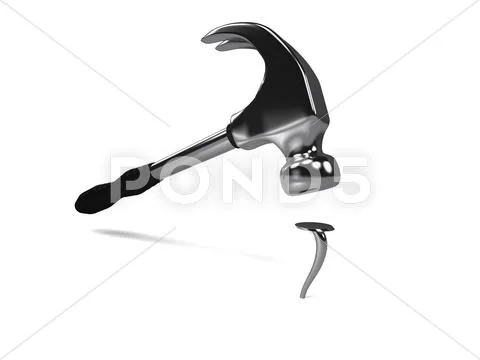 Iron hammer over white background Stock Illustration