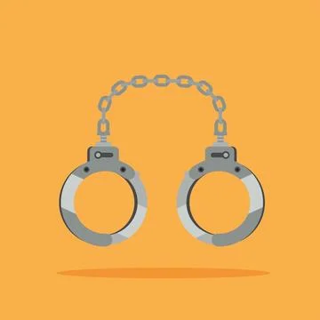 Iron handcuffs with security technology, padlock icon Stock Illustration