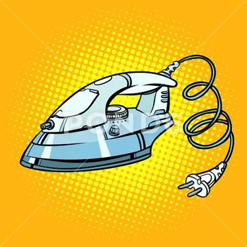 Iron, home appliances Stock Illustration