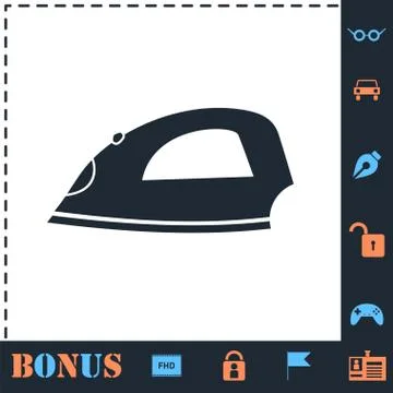 Iron icon flat Stock Illustration