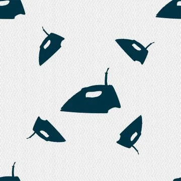 Iron icon sign. Seamless pattern with geometric texture. Vector Stock Illustration