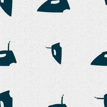 Iron icon sign. Seamless pattern with geometric texture. Vector Illustrazione stock