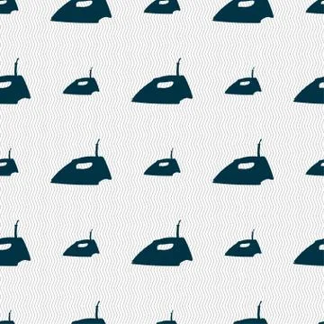 Iron icon sign. Seamless pattern with geometric texture. Vector 库存插图