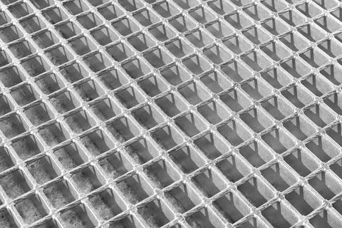 Iron industrial grid with a seamless rectangular pattern. Square metal cells Stock Photos