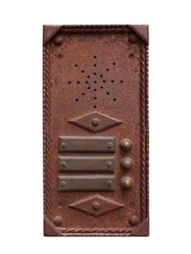 Iron intercom and medieval style. Stock Photos