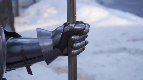Iron knight's hand Stock Footage 103118134