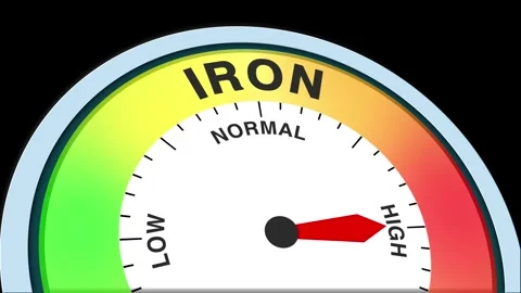 Iron Level Text or Word  Low and Medium to High Meter Concept Animation Stock Footage 288611889