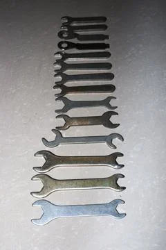 Iron made double end spanner Set Stock Photos