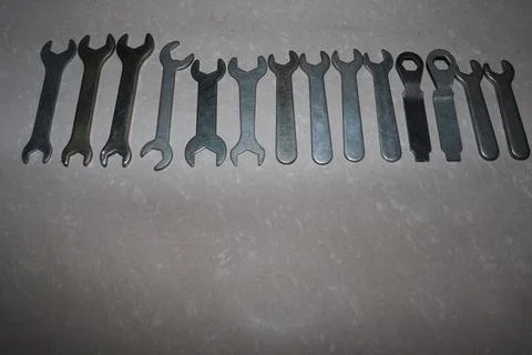 Iron made double end spanner Set Stock Photos