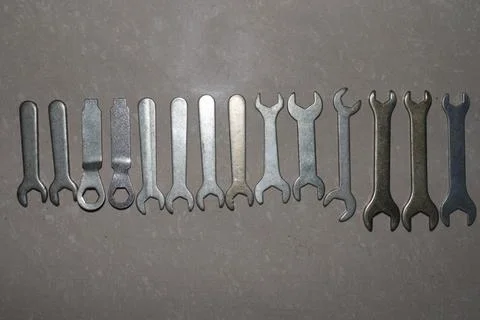 Iron made double end spanner Set Stock Photos