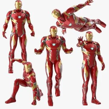 Iron Man Mark 46  Poses Collection 3D Model