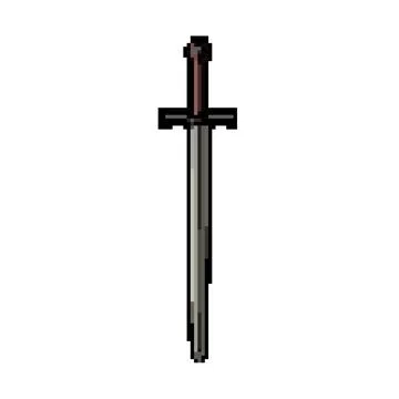 Iron medieval weapon pixel art vector illustration Stock Illustration