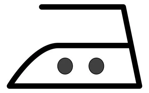 Iron medium temperature two dots 150 C, laundry care symbol Stock Illustration