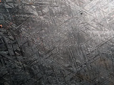 Iron Meteorite Widmanstätten Pattern Close-Up Macro Stock Photos