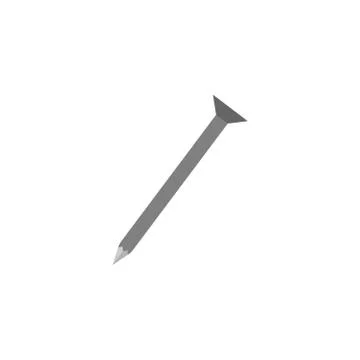Iron nail flat icon, build repair elements イラスト素材