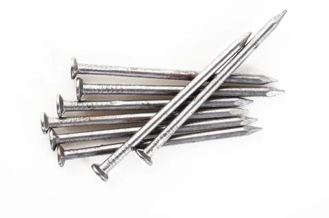 Iron nails rusty Stock Photos