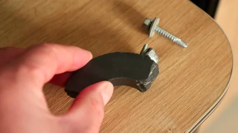 Iron objects stuck on the magnet,close-up classic speaker magnet, Stock Footage 235932160