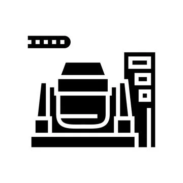 Iron or coal processing plants glyph icon vector illustration Stock Illustration