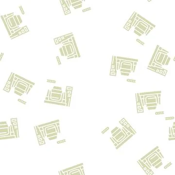 Iron or coal processing plants glyph seamless pattern Stock Illustration