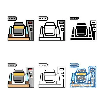 Iron or coal variants processing plants color icon vector Stock Illustration