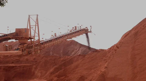 Iron ore conveyor Stock Footage 35240310