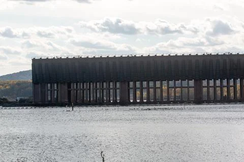 An iron ore loading dock on Lake Superior Stock Photos