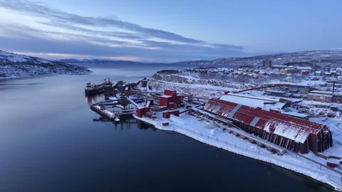 Iron Ore loading terminal port of Narvik Vídeo Stock 297674139