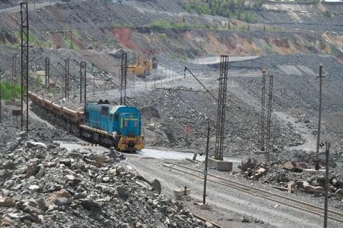 Iron ore opencast Stock-Fotos