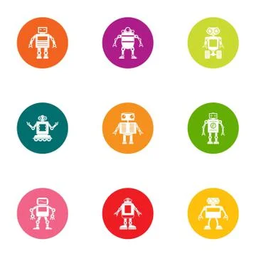 Iron orgasm icons set, flat style Stockillustratie