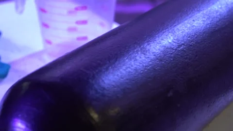 Iron oxygen cylinder close-up. Diving equipment Stock Footage 148221158