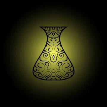 Iron, patterned pitcher illuminated the dim light Stock Illustration