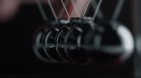 Iron pendulum swinging balls close-up Video stock 67319355