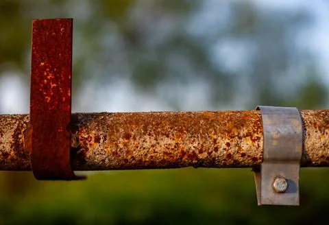 Iron pipe with iron elements Stock Photos