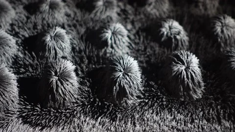 Iron powder dancing in strong electro magnetic field. Stock Footage 164840248