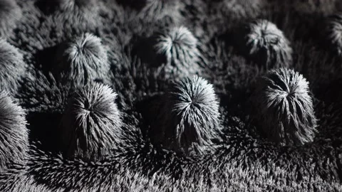 Iron powder dancing in strong electro magnetic field. Stock Footage 164840323