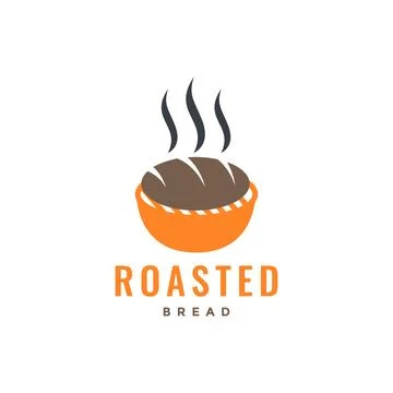 Iron roaster beef bread camp holidays minimal colorful logo design vector イラスト素材