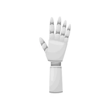Iron robot hand on white background. Vector illustration. Stock Illustration