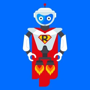 Iron robot superhero. Stock Illustration