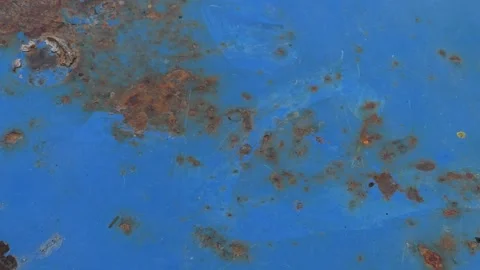 Iron rusty blue barrel, close up of rust 库存影片 306162477