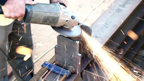Iron sander machine and worker hand Stock Footage 157776857