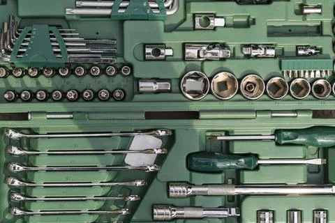 An iron screwdriver kit, tools Stock Photos