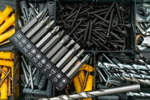 An iron screwdriver kit, tools Stock Photos