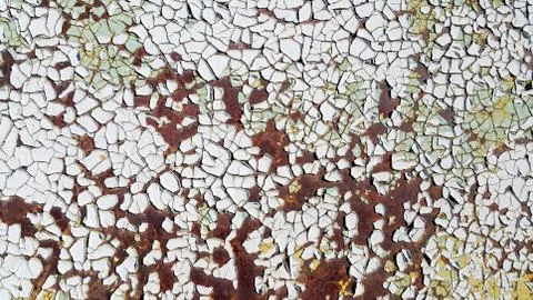 Iron in several layers was painted with white paint Stock Photos