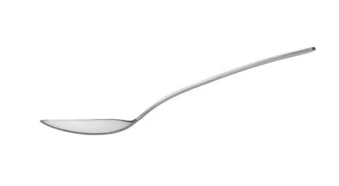 Iron spoon on white background Foto stock