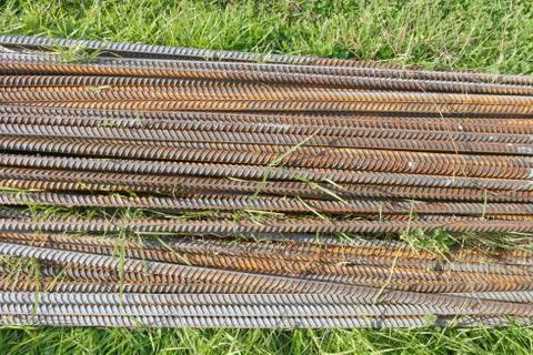 Iron stack on the grass. Foto stock