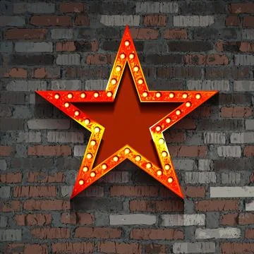 Iron Star Leaning On Brick Wall Stock Illustration
