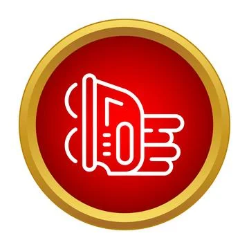 Iron steaming laundry care icon in a red circle Stock Illustration