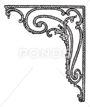 Iron stem, vintage engraving. Stock Illustration