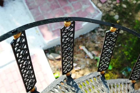 Iron steps with side angles Foto stock